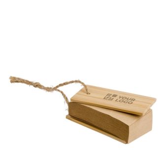 Mini bloc-notes, papier kraft, couverture en bambou 80 pages