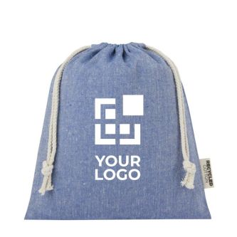 Sac moyen en coton recyclé GRS à cordon de serrage 150 g/m²