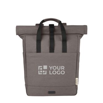 Sac à dos en coton recyclé pour PC 15” à rabat enroulable