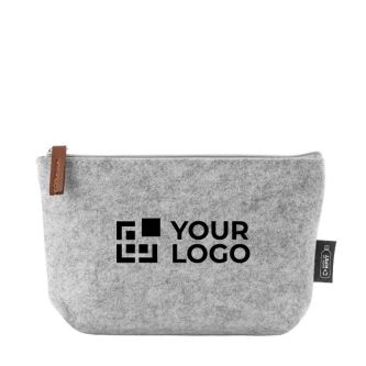 Trousse en feutre de polyester recyclé à fermeture éclair