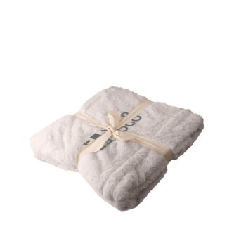 Plaid en polyester effet fourrure, ruban décoratif, 500g/m²