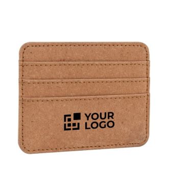 Porte-cartes en cuir recyclé à 3 compartiments pour cartes