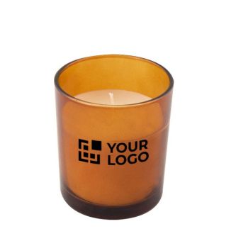 Bougie en paraffine et cire végétale dans un verre teinté