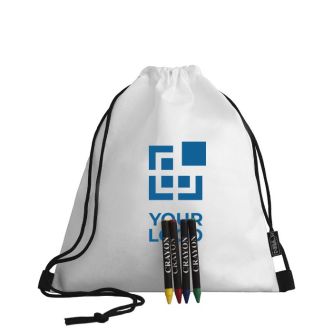Set sac ficelle pour enfant à colorier et crayons