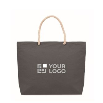 Sac en coton recyclé à anses en corde naturelle 220 g/m²