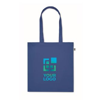 Sac en coton bio coloré à soufflet et longues anses 220 g/m²