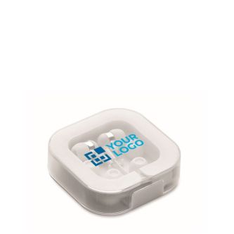 Écouteurs à réduction de bruit dans boîtier support mobile