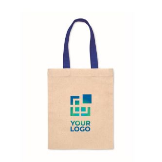 Petit sac cadeau en coton à anses courtes colorées 140 g/m² vue avec zone d'impression