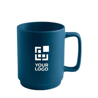 Tasse en céramique avec grande anse et finition mate 330 ml avec zone d'impression