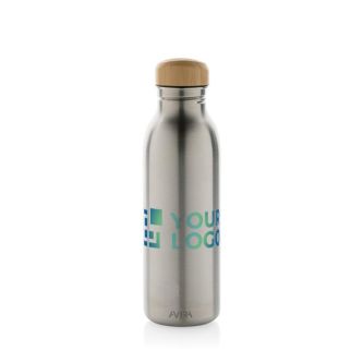 Bouteille en inox recyclé avec bouchon en bambou 600ml