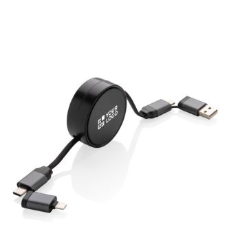 Câble 6-en-1 en aluminium recyclé extensible 100 cm Car Play