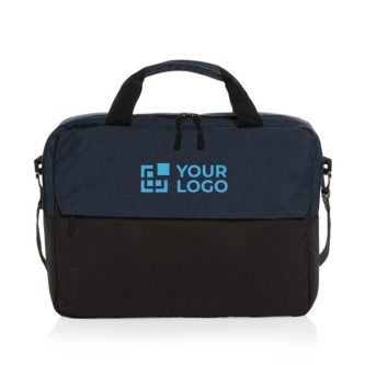 Sacoche en RPET pour PC 15,6” avec poches intérieures couleur bleu avec zone d'impression