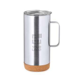 Tasse double paroi en inox recyclé avec base en liège 450ml