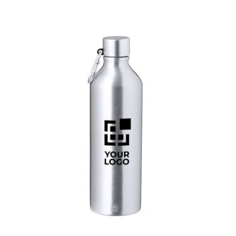 Bouteille en aluminium recyclé, fini mat et mousqueton 800ml