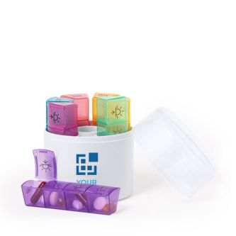 Pilulier cylindrique à 7 compartiments avec 4 divisions