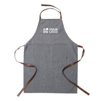 Tablier en RPET avec tour de cou et bretelles en simili-cuir