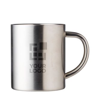 Mug thermique en acier inoxydable, finition argentée 300ml
