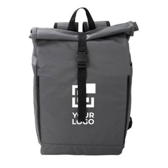 Sac à dos roll-top en RPET 600D à fermeture velcro et boucle