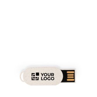 Clé USB ultra fine et petite, fabriquée en canne de blé avec logo