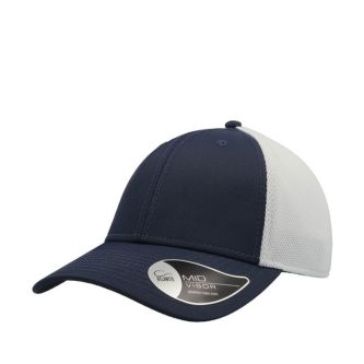 Casquette en nylon et maille de style sportif bicolore à 6 panneaux