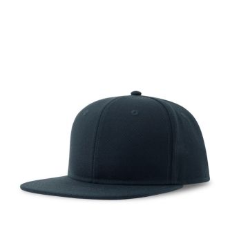 Casquette en sergé de polyester recyclé avec visière plate 300 g/m² couleur bleu marine