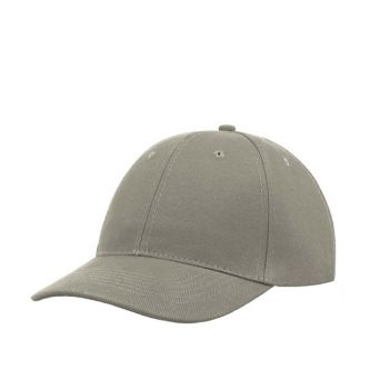 Casquette en coton brossé à 6 panneaux avec fermeture à boucle couleur gris clair