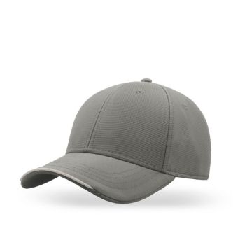 Casquette en polyester recyclé à 6 panneaux avec visière bordée couleur gris clair