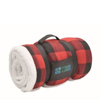 Plaid à carreaux en sherpa et polyester 230g/m²