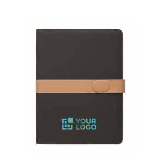 Portefeuille en RPET avec fermeture magnétique et pages lignées A4