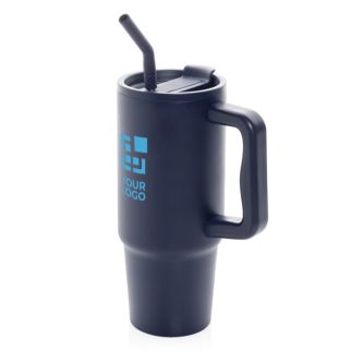 Bouteille isotherme en acier inoxydable recyclé avec paille de 900 ml