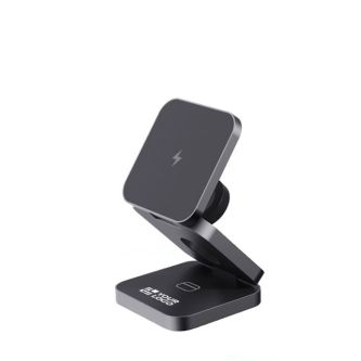 Chargeur portable sans fil en aluminium recyclé 3 en 1