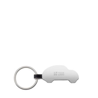 Porte-clés gravé en alliage de zinc recyclé en forme de voiture