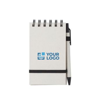 Bloc-notes à anneaux avec stylo à bille bleu A6