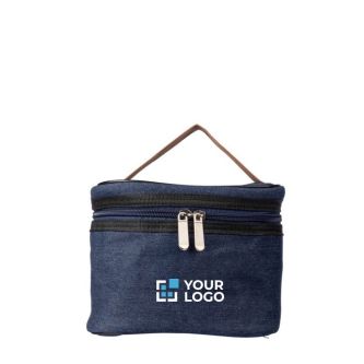Sac isotherme avec intérieur en PEVA et extérieur en jean couleur bleu avec zone d'impression
