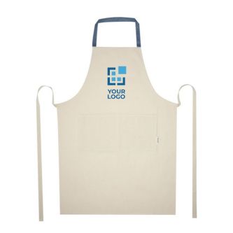 Tablier en coton recyclé avec tour de cou coloré 200 g/m²