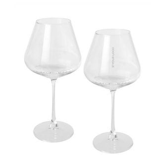 Ensemble de deux verres à vin élégants avec base large 680 ml