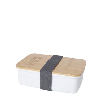 Boîte à lunch en plastique recyclé avec couvercle en bambou