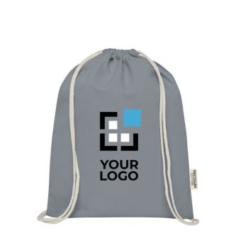 Sac en coton recyclé résistant avec cordons 140 g/m²