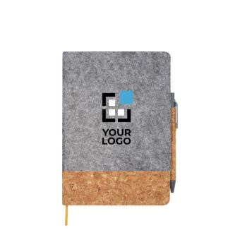 Carnet couverture en liège et feutre recyclés A5 feuilles lignées