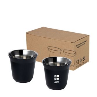 Ensemble de tasses à café espresso en acier inoxydable 80 ml