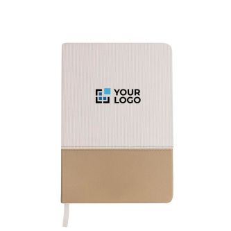 Carnet bicolore en velours et PU, pages lisses, format A5