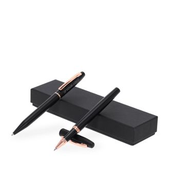 Stylo à bille et roller en aluminium recyclé dans un élégant étui