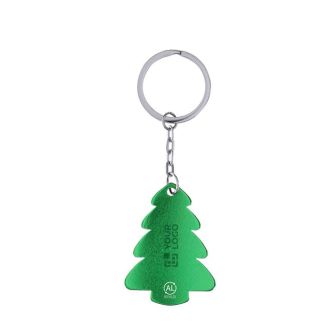 Porte-clés de Noël en aluminium recyclé en forme d'arbre