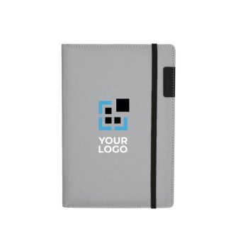 Portefeuille RPET avec bloc-notes amovible, feuilles lignées format A5