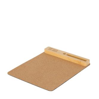 Tapis de souris en liège avec support téléphone portable et stylos