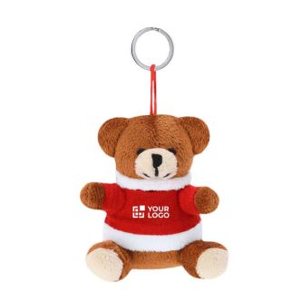 Porte-clés de Noël en peluche en forme d'ours personnalisable