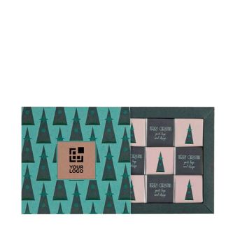 Ensemble de 9 chocolats de 5g au chocolat blanc, noir et au lait vue principale