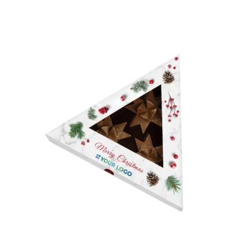 Triangle de 3 chocolats de caramel doré en forme d'étoile vue principale