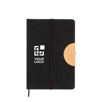 Carnet éco, couverture en RPET, support téléphone, feuilles lisses A5