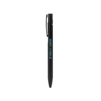 Stylo en aluminium recyclé avec finition mate unicolore et encre bleue